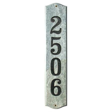 QUALARC 4.5 in. Wexford Vertical Quartzite Stone Color Solid Granite Address Plaque WEX-4719-QZ